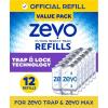 imageZevo Flying Insect Trap Refill  for The Zevo MAX ampamp Standard Indoor Fly Trap  Catch Gnats House ampamp Fruit Flies  Easy to Use  MessFree Disposal 4 Refill Cartridges12 Refill Cartridges