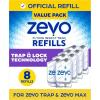 imageZevo Flying Insect Trap Refill  for The Zevo MAX ampamp Standard Indoor Fly Trap  Catch Gnats House ampamp Fruit Flies  Easy to Use  MessFree Disposal 4 Refill Cartridges8 Refill Cartridges
